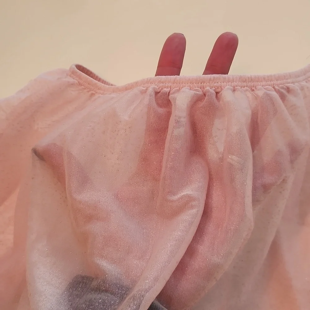 Jacques Moret Pink Glitter Ballet Sheer Skirt 6 7
